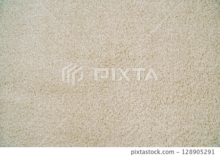 close-up. beige Interior pile carpet made of polypropylene.  128905291