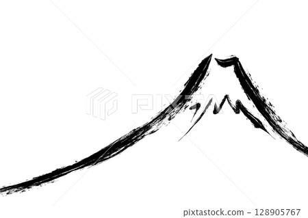Sumi-e style Mount Fuji 128905767