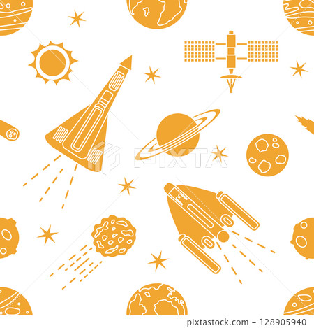 Space Pattern Telescope Planets Shuttle Galaxy 128905940