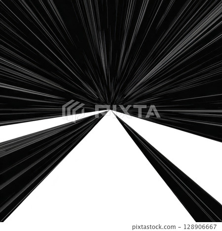 Dynamic, abstract image featuring converging lines creating sense of motion and speed, resembling futuristic tunnel or warp drive effect. monochrome palette enhances dramatic impact Dynamic, abstract image featuring converging lines creating sense of motion and speed, resembling futuristic tunnel or warp drive effect. monochrome palette enhances dramatic impact 128906667