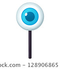 Halloween blue eyeball lollipop candy 128906865