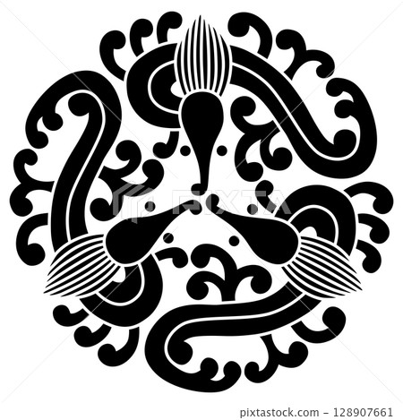 This is my family crest. It's called "Mitsuameryu". 128907661
