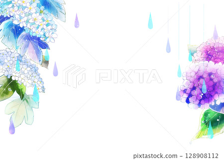 Hydrangea Rain Landscape Postcard Size 128908112