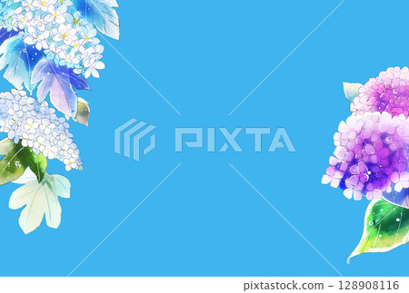 雨後的繡球花，風景，明信片大小 128908116