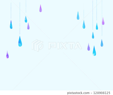 Picture book style rain light blue Picture book style rain light blue 128908125