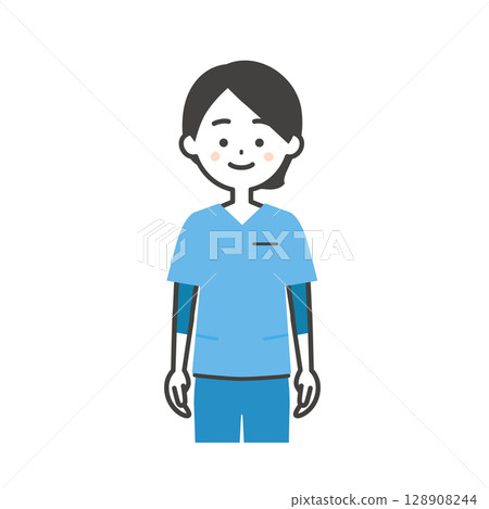 一位穿著灌木叢的女士的插圖 一位穿著灌木叢的女士的插圖 128908244