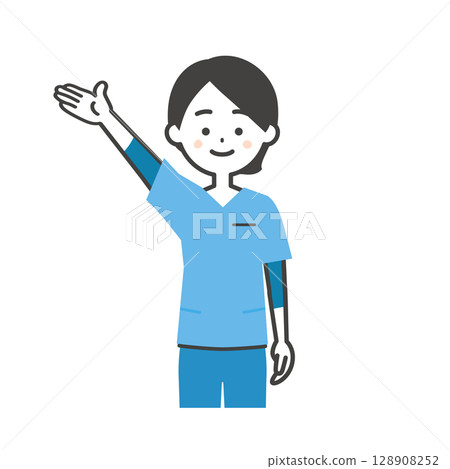 Illustration of a woman in a scrub 128908252