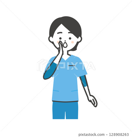 Illustration of a woman in a scrub Illustration of a woman in a scrub 128908263