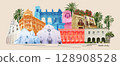 Collage or art design about Bari, Puglia, Italy 128908528