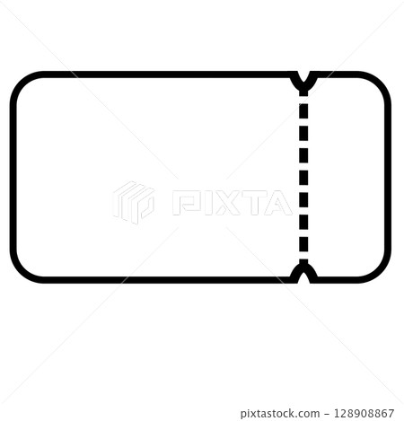 Simple coupon and ticket black silhouette illustration Simple coupon and ticket black silhouette illustration 128908867