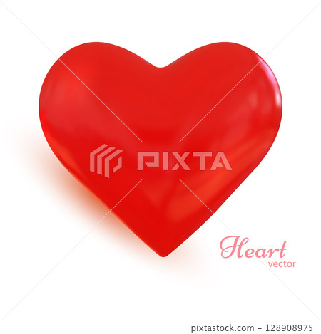 Red heart.Realistic love heart 3D.Valentine's Day. Vector illustration Red heart.Realistic love heart 3D.Valentine's Day. Vector illustration 128908975