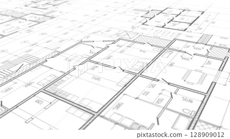 Architectural plan .House plan project .Engineering design .Industrial construction of houses . illustration . Architectural plan .House plan project .Engineering design .Industrial construction of houses . illustration . 128909012