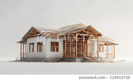 A house under construction A house under construction 128910730