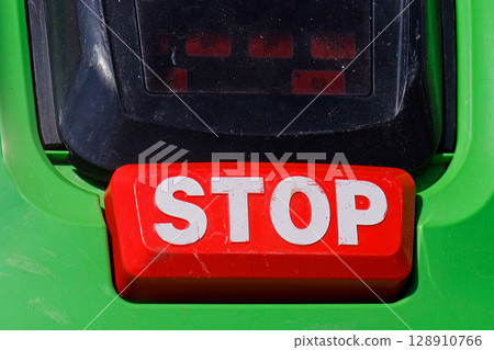Modern device with stop sign 128910766