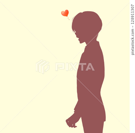 Male office worker in love Knee shot Shadow play 128911307