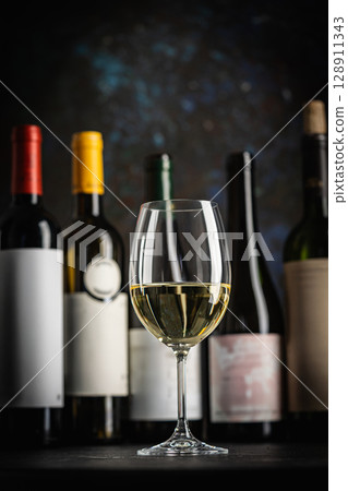 White Wine in a Glass 128911343