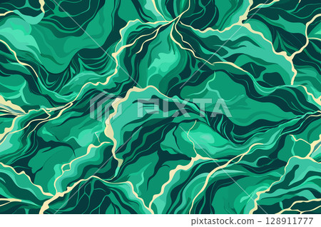 Green marble seamless premium background. Vector illustration. 128911777