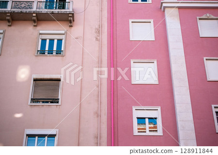 Colorful Facades A Study in Architectural Contrast Colorful Facades A Study in Architectural Contrast 128911844