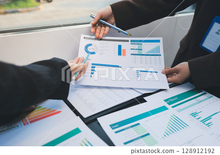 Success, audience with an applause and in a business meeting at work with a lens flare together. Achievement or celebration, motivation and businesspeople clapping hands for good news or support 128912192