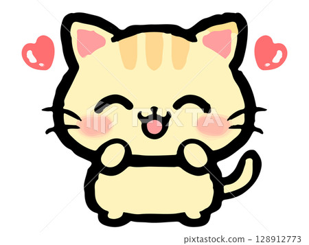 可愛貓咪塗鴉風格插畫素材3 可愛貓咪塗鴉風格插畫素材3 128912773