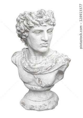 White plaster bust transparent background, cut out White plaster bust transparent background, cut out 128913377