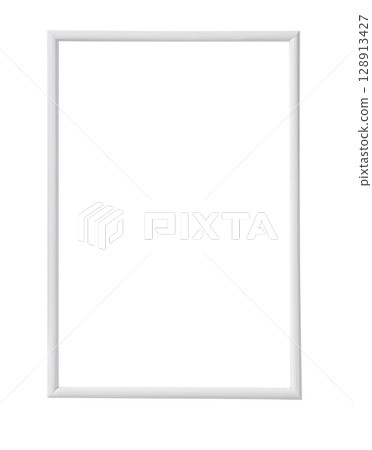 White frame presenting empty space for copy on white background 128913427