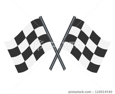 Rectangular black and white squares checkerboard pattern racing flag icon Rectangular black and white squares checkerboard pattern racing flag icon 128914540