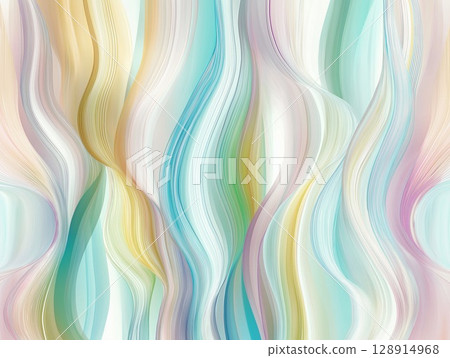 Abstract pastel waves in fluid patterns showcasing calming colors and gentle movement 128914968
