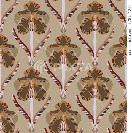vector seamless pattern with mandala shape 128915235