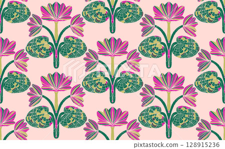 seamless pattern with flowers 128915236