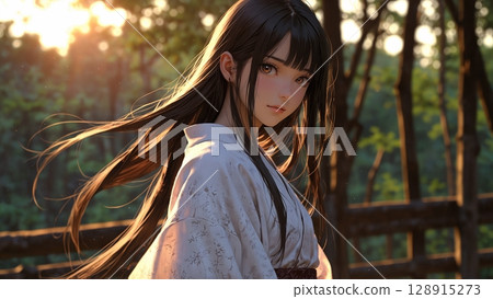 美麗的巫女美人 128915273