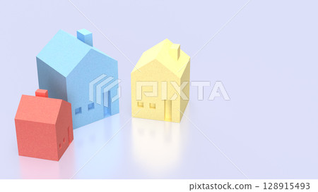 The House multi color for real estate or property concept 3d Rendering. The House multi color for real estate or property concept 3d Rendering. 128915493