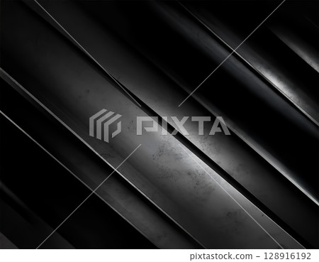 "Black grunge diagonal background | Metallic abstract design" 128916192