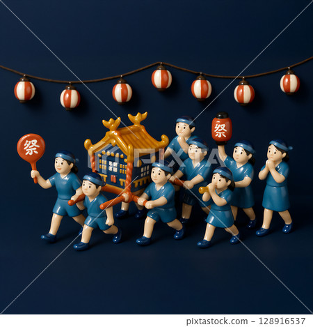 Night festival image: Japanese tradition 128916537