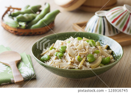 蠶豆竹筍飯 蠶豆竹筍飯 128916745