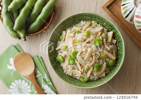 蠶豆竹筍飯 128916749