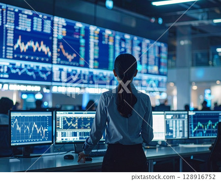 在辦公室工作的婦女 在辦公室工作的婦女 128916752