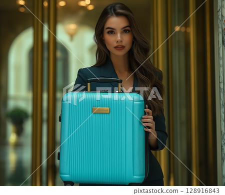 Hotel staff holding travel bags 128916843