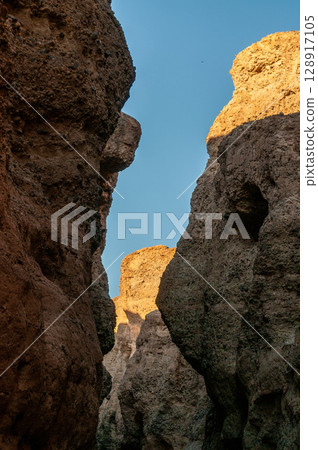 Inside Sesriem canyon in Namibia 128917105