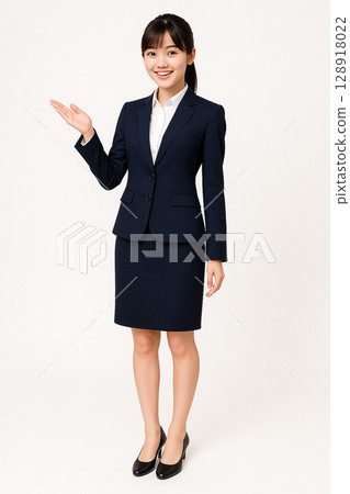 一位辦公室女士舉起一隻手解釋。 128918022