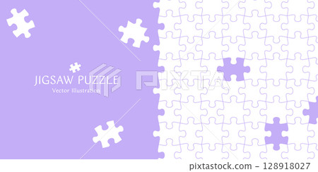 正在組裝的拼圖遊戲背景材料的向量圖解 128918027