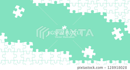 正在組裝的拼圖遊戲背景材料的向量圖解 正在組裝的拼圖遊戲背景材料的向量圖解 128918028
