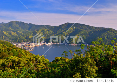 Chubu region, Izu Peninsula, Deai Cape, refreshing view from the observation deck, Toda Port and Toda townscape, Toda, Numazu City, Shizuoka Prefecture (2) 128918210