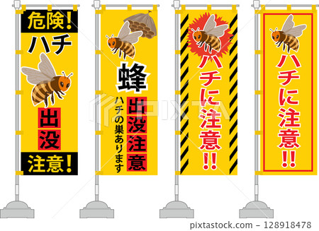 蜜蜂警告旗 128918478