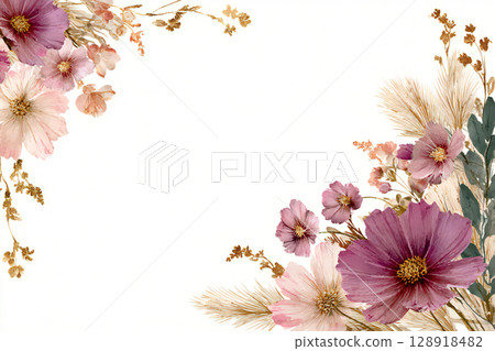 華麗的秋季櫻花框架 128918482
