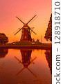 wind mill, wind turbine, sunset 128918710