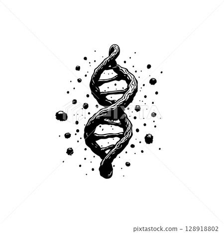 DNA Double Helix Artistic Sketch: Conceptual Illustration of Genetic Code and Biology DNA Double Helix Artistic Sketch: Conceptual Illustration of Genetic Code and Biology 128918802
