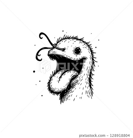 Whimsical Creature Illustration: A Cartoonish Monster with a Playful Expression Whimsical Creature Illustration: A Cartoonish Monster with a Playful Expression 128918804