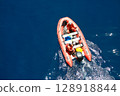 Life boat in gulf or sea to support oil and gas platform, Safety equipment to protect worker when fire case in oil and gas industry, Evacuation equipment in and and gas platform, Safety equipment  128918844