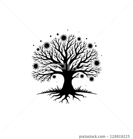 Abstract tree illustration showcasing growth, nature, and interconnectedness symbol 128919225